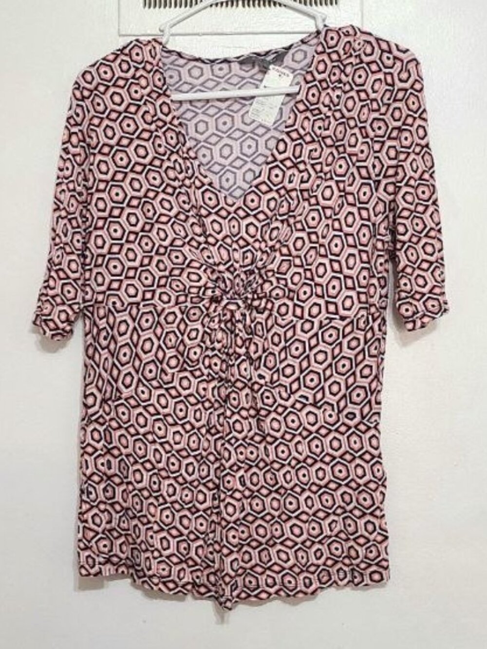 Peach Rayon V‑Neck Top